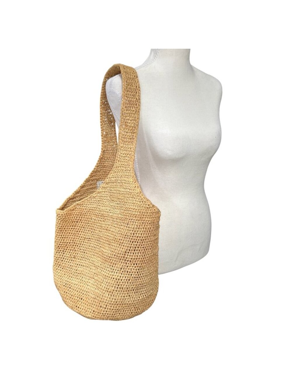 Helen Kaminski Woven Natural Raffia Shoulder Tote Bag Natural Tan